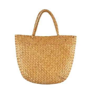 

Shoulder Bag Women's Retro Embroidery Cane Grass Woven Beach Hand Bag Dropshipping