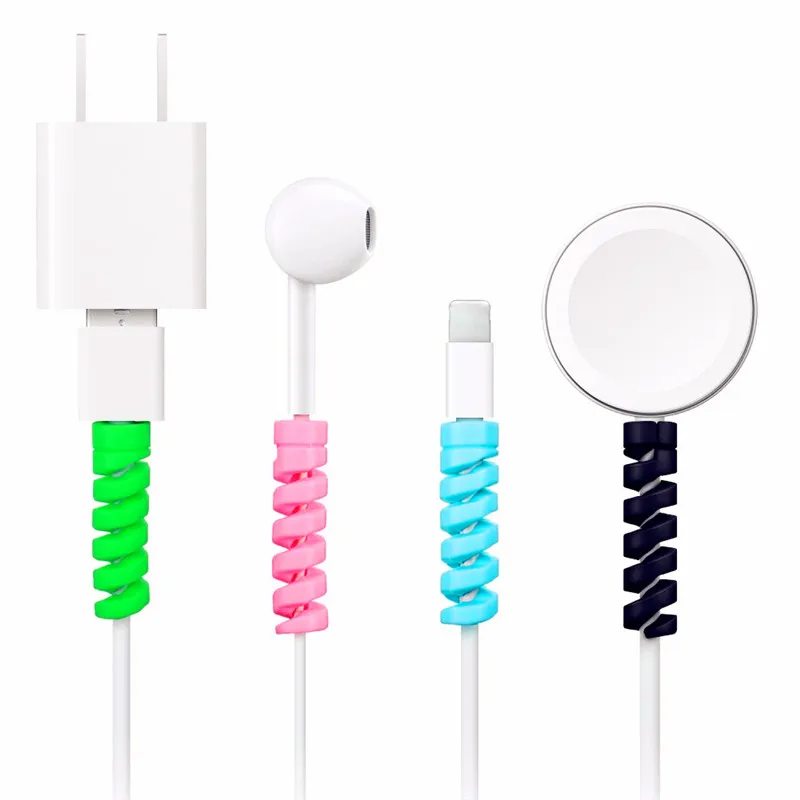 2 шт протектор сердцевины кабеля заставка крышка Анти-разрыв универсальный кабель намотки для Apple IPhone 8X USB зарядное устройство кабель Шнур