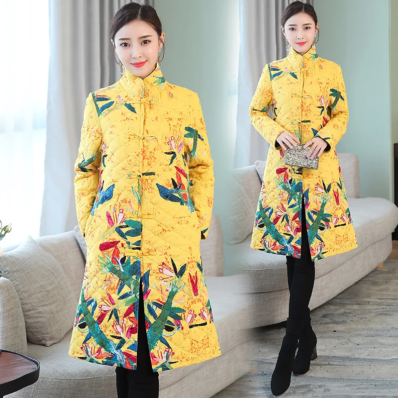 

Cold Protective Clothing Cotton-padded Clothes Female Cheongsam Winter Thick Improved Long Sleeve Explicit Elegant Complex-Style