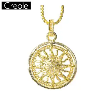 

Link Chain Necklace Gold Color Sun Gift For Men Women, Europe Style 925 Sterling Silver Fashion Trendy Jewelry
