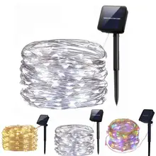10m 100leds luz da corda luz solar ao ar livre decorativa lâmpada de natal dwaterproof água