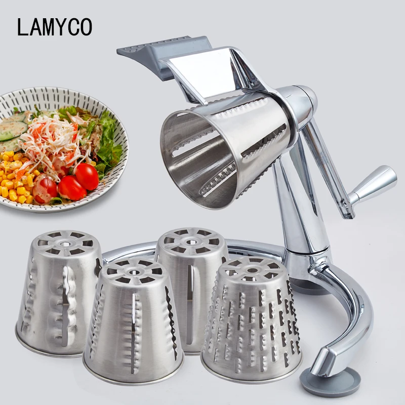 US $140.00 Manual Vegetable Cutter 5 In 1 Stainless Steel Multifunctional Slicer Vegetables Chopper Cheese Grater Kitchen Tools Accessories
