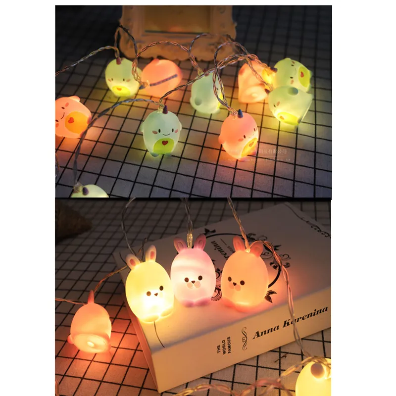 

kawaii Christmas 5M Unicorn Light String rabbit Battery USB Kid night light Holiday Party Bedroom Nursery Fairy Lights Wedding