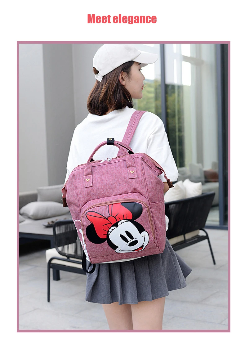 mamãe saco de maternidade disney mickey mouse fralda prova dwaterproof água mochila saco de armazenamento grande capacidade carrinho de bebê moda saco de viagem