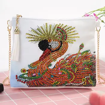 

2020 New Chinese DIY Diamond Painting Wallet Embroidery Cross Stitch Crossbody Bag National Style Handbag for Women Christmas