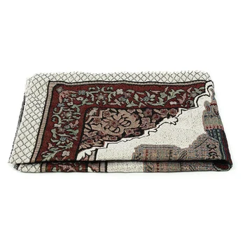 

110x65cm Gift Prayer Rug Portable Tassel Tapestry Soft Blanket Bedroom Home Tablecloth Embroidery Islamic Muslim Carpet