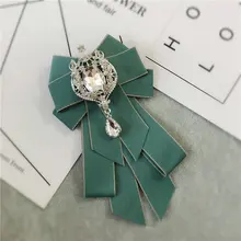 Элегантный мужской женский шейный воротник рубашка бант галстук-платок горный хрусталь кристалл булавка галстук свадебный бизнес подарок лента галстук-бабочка аксессуар