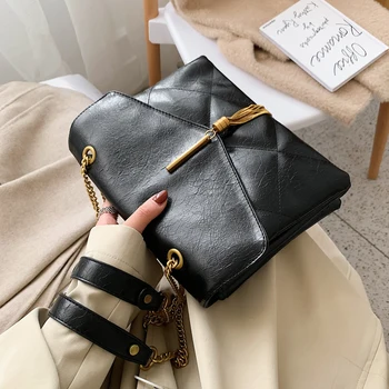 

Fashion Female Envelope Crossbody Bag 2019 New Quality Leather Women's Designer Handbag Tassel Chain Shoulder Messenger Bag