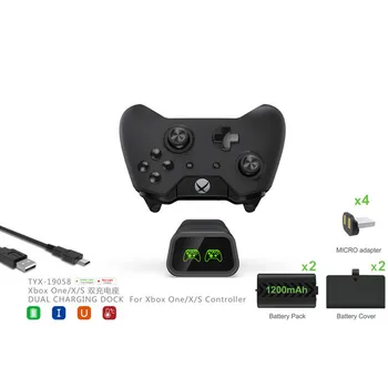 

Dual Charging Dock Charger Stand+2*1200mAh Battery Pack+2*Battery Cover+4*Micro Adapter+USB Cable for Xbo xOne/X/Slim Controller