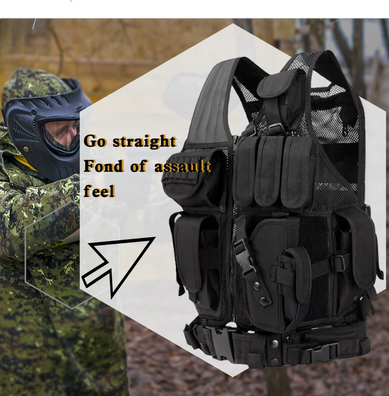 

Outdoor Tactical Vest Military Combat Tactical Hunting Vest Military Uniform Adjustable CS Training Vest Airsoft Male