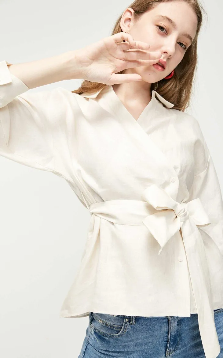 Vero Moda женская рубашка в минималистическом стиле с декоративной талией | 319131530