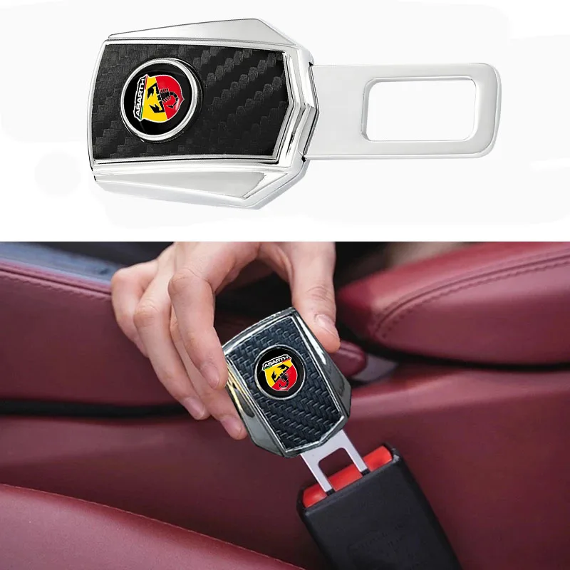 Car Black Seat Belt Extension Buckle Metal Interior for Abarth 595