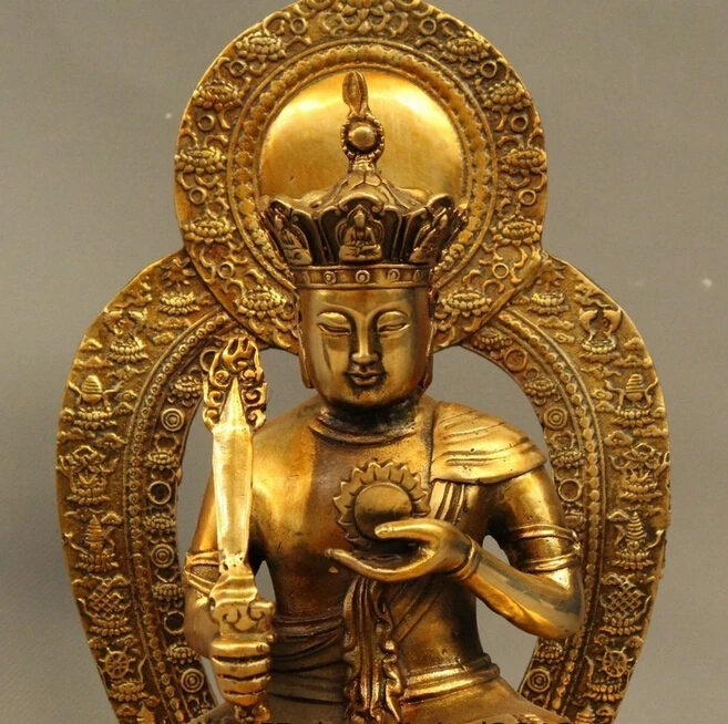 912+++ 11 китайская Бронзовая позолота техника японский буддизм Fudo Myo-o Acalanatha Будда