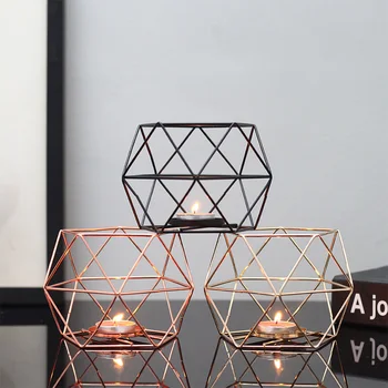 

Metal Candle Holder Geometric Iron Candlestick Holders Holiday Home Shop Bar Party Wedding Decorations Candle Stand Holder Rack