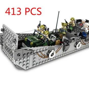 

413PCS Sembo 101362 Creative Educational Building Blocks Toys For Kids DIY Birthday Present Landing Craft Boat Model Small Brick