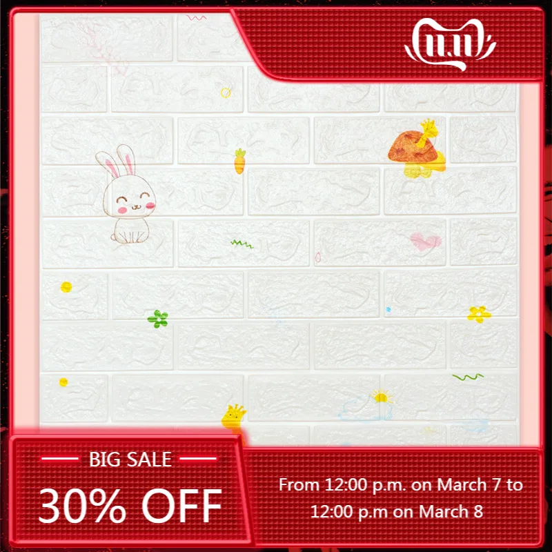 

10pc 3D Wall Stickers Imitation Brick Bedroom Decor Waterproof Self-adhesive Wallpaper For Living Room Kitchen TV Backdrop Decor