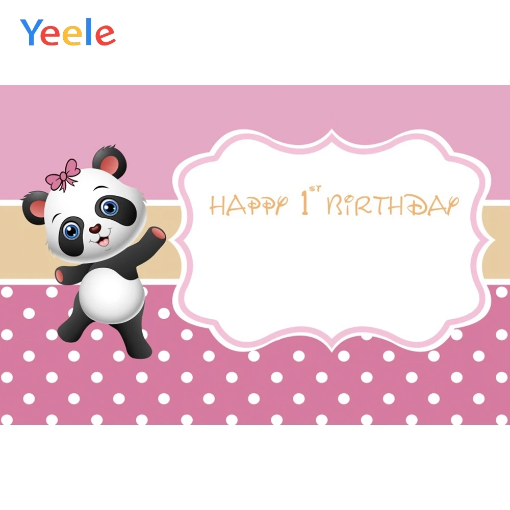 

Yeele Baby Birthday Clever Cartoon Pandas Elephants Photography Backdrops Personalized Photographic Backgrounds For Photo Studio
