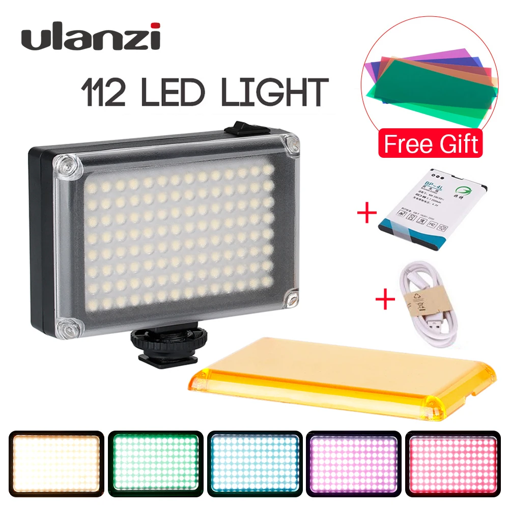  Ulanzi 112 DSLR Camera LED Video Light With RGB Color Filter Smartphone Vlog Fill Light On Camera P - 32821689566