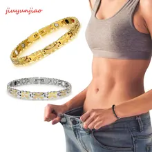 Магнитный браслет для похудения из нержавеющей стали, магнитный золотой браслет для здоровья, цепочка для рук для женщин, здоровая Магнитная цепочка для похудения