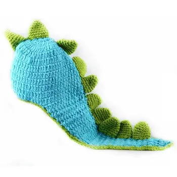 

Fashion Unisex Newborn Boy Girls Crochet Knitted Baby Outfits Costume Set Photography Photo Props cap Dinosaur