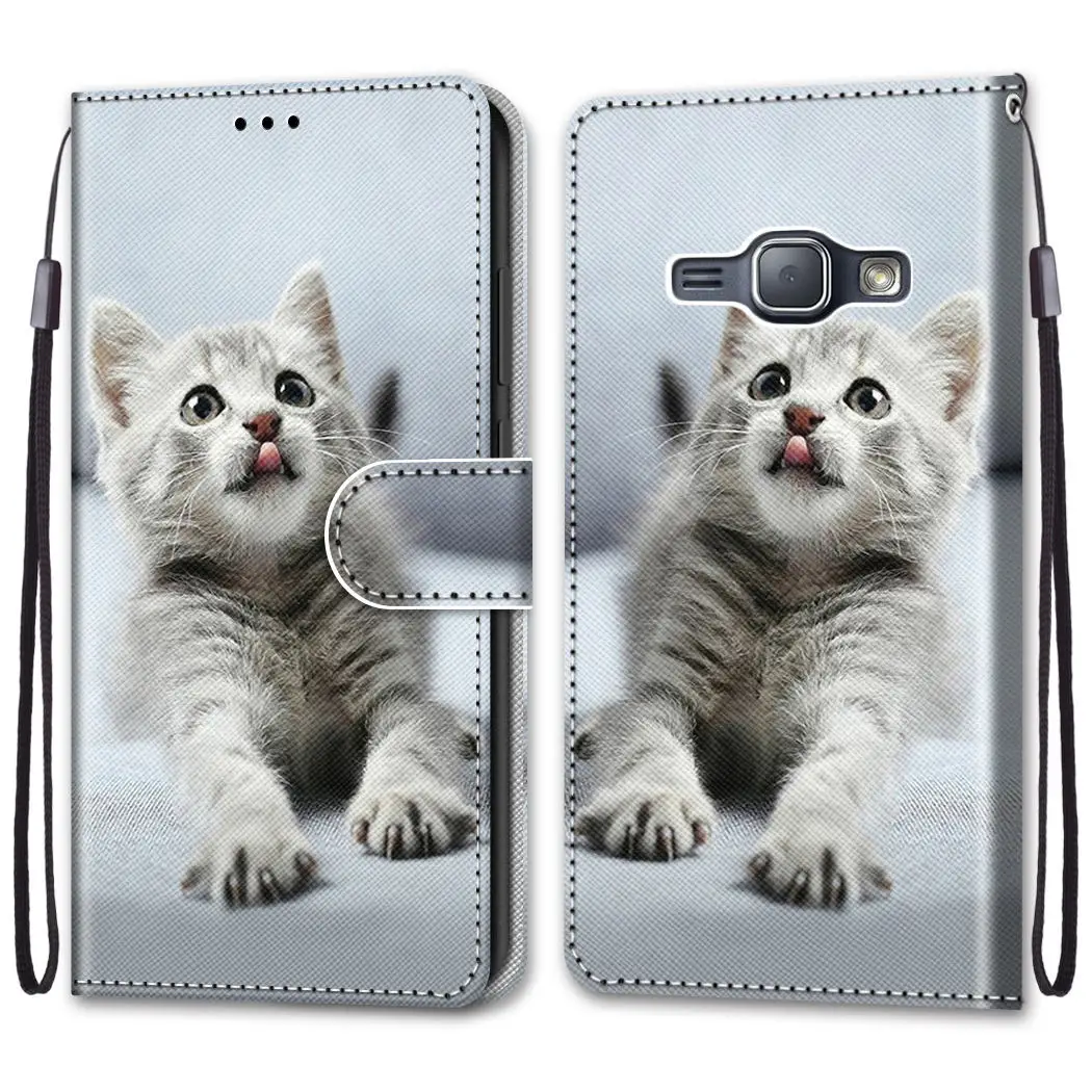 23 Флип-чехол для samsung Galaxy J1 J3 J5, кожаный чехол для samsung Galaxy J5 J3, чехол для телефона, кошелек, подставка, держатель, чехол с кошкой - Цвет: 23