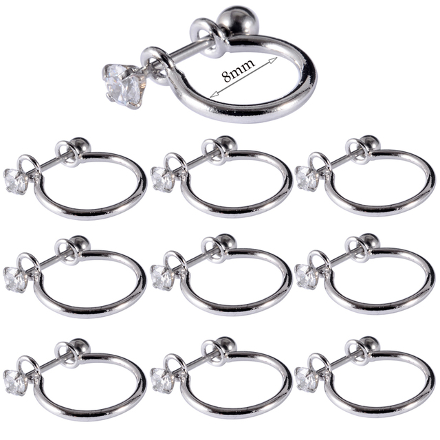 Surgical Steel Barbell CZ Gem Hoop Ear Tragus Cartilage Helix Earrings Ear Studs Ear Cuff Rook Woman Lobe Piercing Jewelry