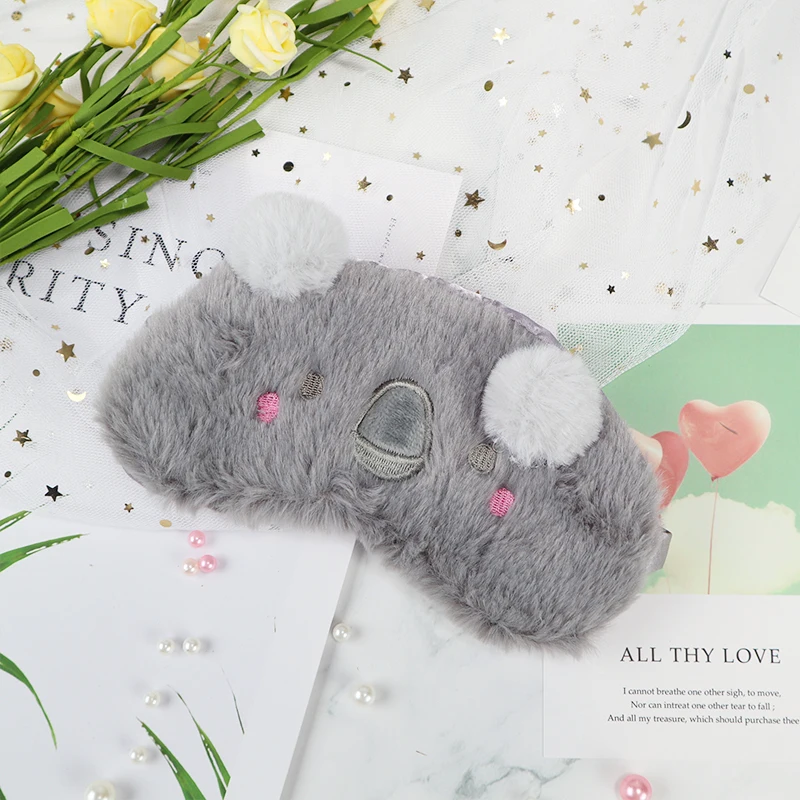 Koala Маска для сна, милая плюшевая маска для глаз, детская маска для сна, мультяшная маска для отдыха в путешествии, повязка для глаз, повязка на глаза для сна, повязка для сна - Цвет: Koala
