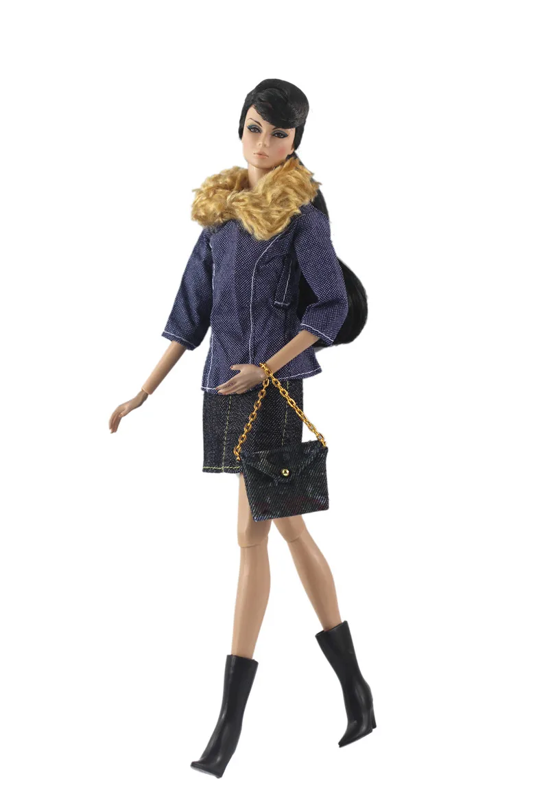 Комплект одежды наряд/Топ пальто+ юбка джинсы шляпа сумка для 1/6 BJD Xinyi FR ST Кукла Барби/Детская кукла одежда Рождество