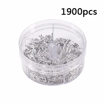 

1900pcs Terminal Block Spring Cold-press Insulated Terminal Block Cable Lugs Wire End Sleeves Universal Quick Wire Connector