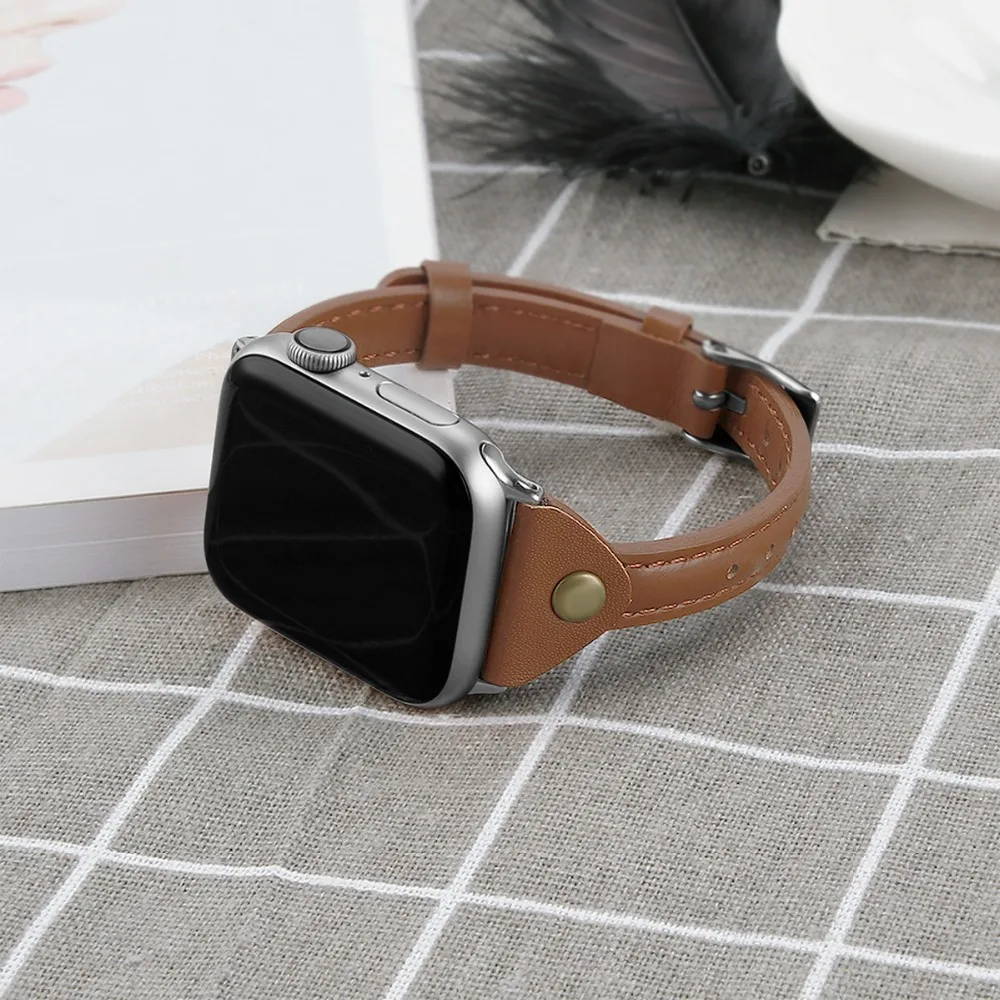 Ремешки для Apple Watch 38 мм 40 мм 4 44 мм кожаный браслет для Apple Watch ремешок 5 4 3 2 1 для iWatch серии 42 мм женские ремешки