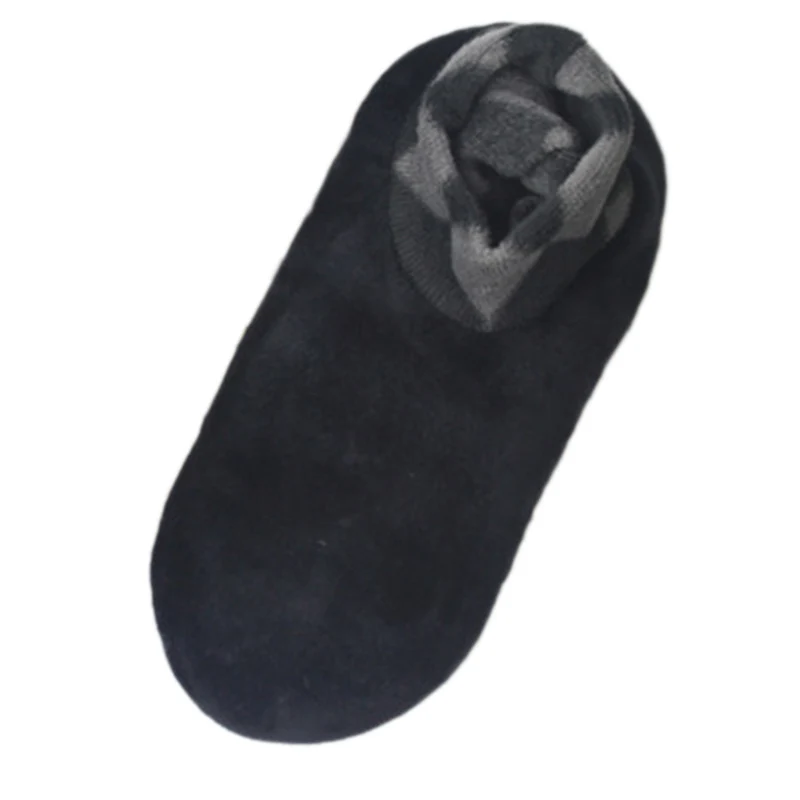Новые мужские двухсторонние бархатные Calcetines Invierno мягкие Нескользящие резиновые носки зимние теплые домашние носки-тапочки Calcetines Invierno - Цвет: Black Floor Socks
