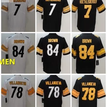Питтсбург A++ Качественная мужская футболка для взрослых ben roethlisberger 7 Le'Veon Bell 26 Antonio коричневый 84 alejandro villanueva 78