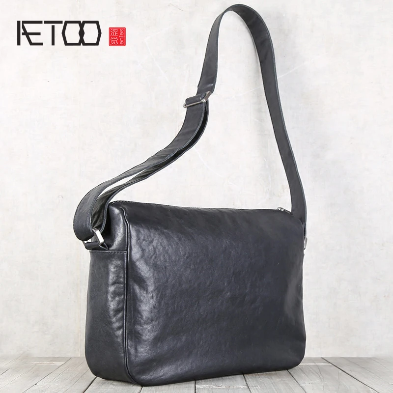 

BJYL Men's cowhide single shoulder oblique cross bag casual leather shoulder bag