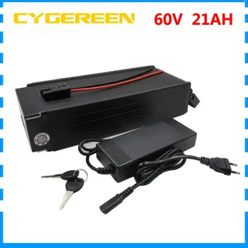 

1500W 60V 20AH lithium battery 60V 25AH electric bike Rear rack bateria INR18650 35E 3500mah cell with 30A BMS 2A Charger