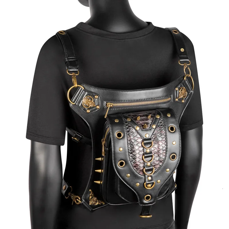 BXX/СТИМ панк Chestpack Ретро сумка через плечо рок для мужчин и женщин Готический Фанни пакеты для активного отдыха тактика мотоциклетная сумка 19K-a97