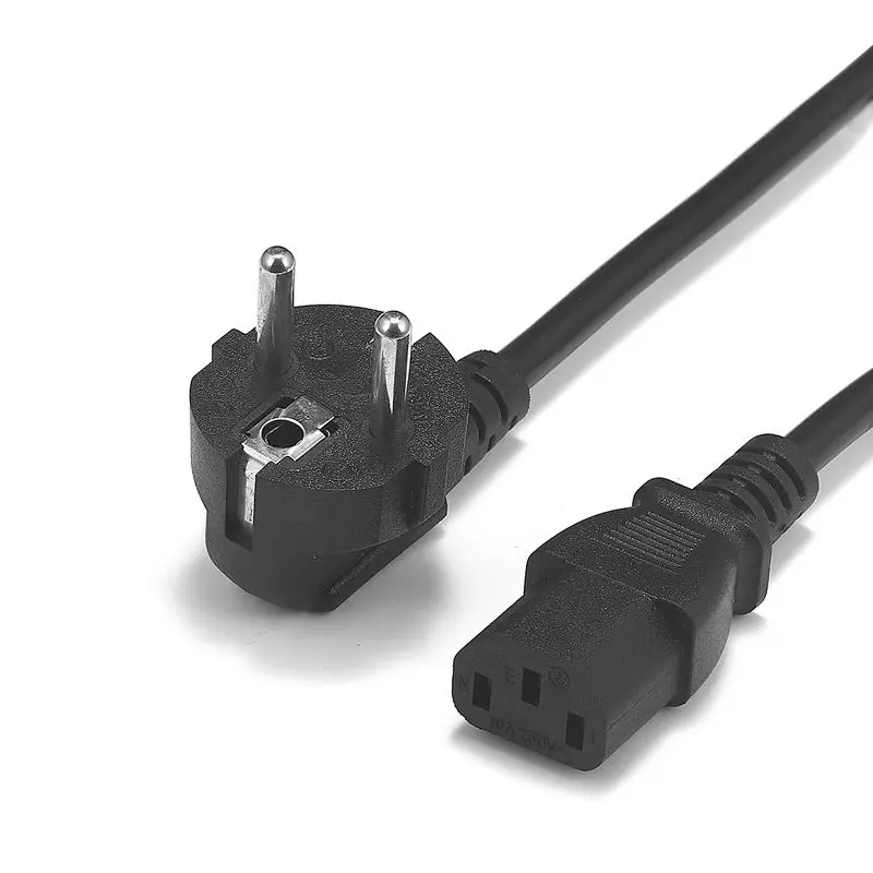 - 50pcs Universal Type F EU Euro Power Cord 12m IEC C13 EU Plug Power Adapter Cable For Dell Monitor PC Computer HP Canon Printer