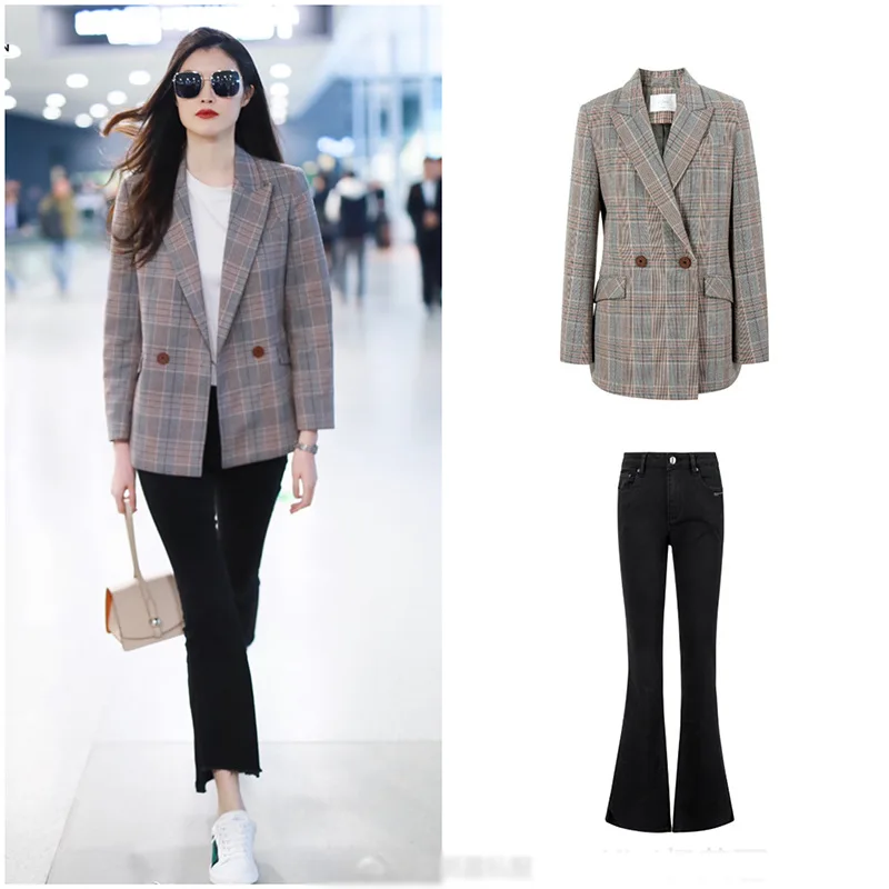 coat female Korean women's casual fashion star with small jacket wild windbreaker jacket Autumn