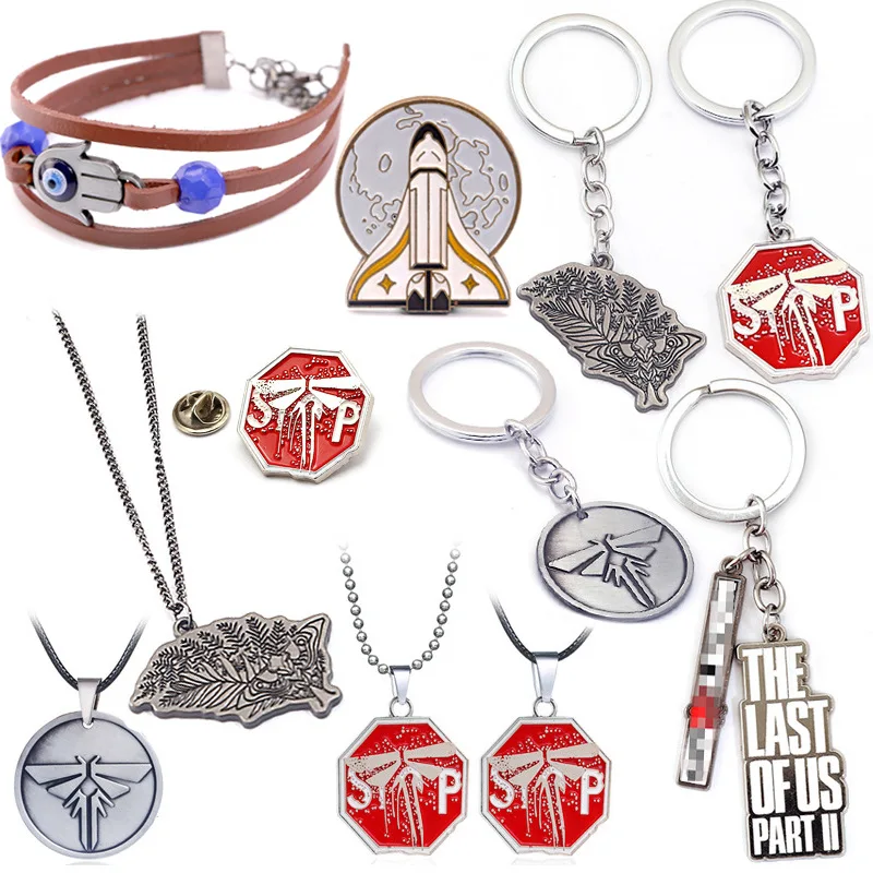 Game The Last of Us 2-llavero de Metal colgante para hombre, cadena de cuentas, collar, joyería de coche, llavero