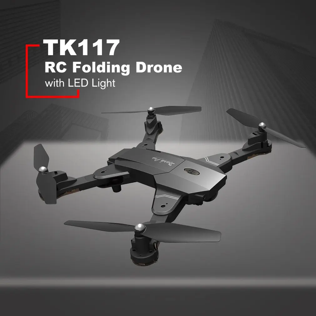 Skytech TK117 2,4G складной FPV Дрон 4CH оптический поток Дрон RC самолет жесты фото Дрон с светодиодный светильник вертолет