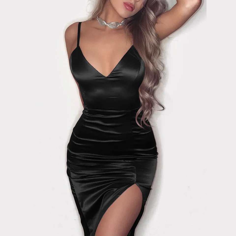 silky cocktail dress