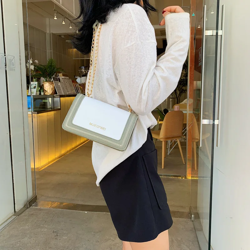

2019 new tide summer simple small fresh handbag wheat panicle sewing oblique satchel bag