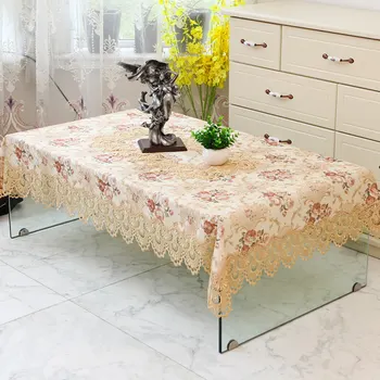 

Fashion Coffee table cloth European Lace tablecloth Rectangular dining table cloths cover over for table embroidery table towel
