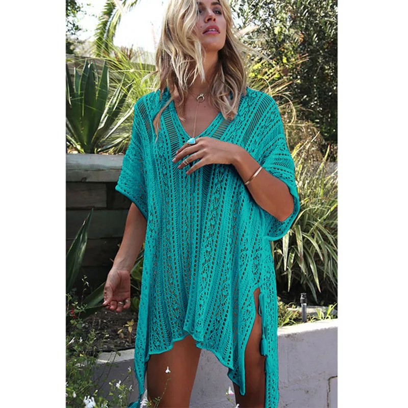 Sexy Beach Cover up Crochet Robe de Plage Pareos for Women Swim Wear Saida de Praia Beachwear Coverups beach cover