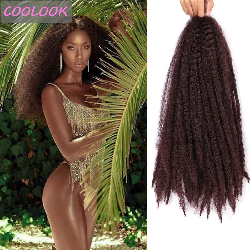Extensiones de Cabello torzado trenzado Marley para mujeres negras, 18 pulgadas, rizado, africano, americano, a granel