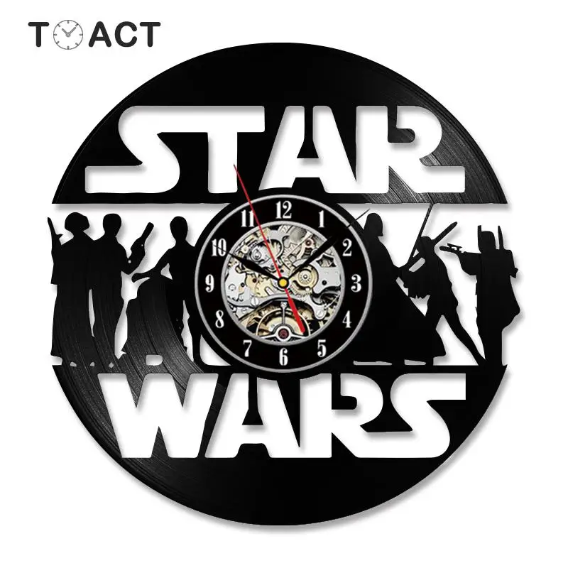 Виниловые настенные часы Star Wars светящиеся художественные подарок для комнаты