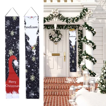 

1 Pair Christmas Chic Beautiful Decorative Couplet Festival Banner Door Curtain for Festival