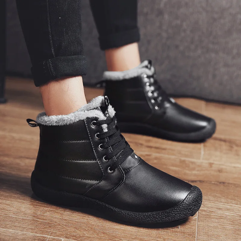 

2019 New Style Autumn & Winter Snow Boots Men's Brushed And Thick Warm Cold-resistant High Shoes Waterproof Anti-slip Cotton-pad