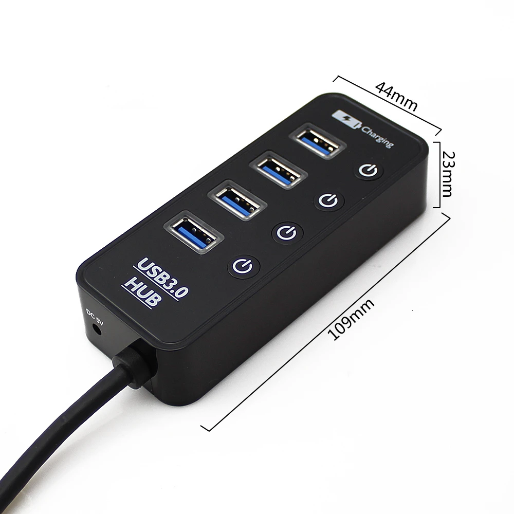 USB chyi концентратор 3,0 4 порта Высокоскоростной сплиттер мини портативный светодиодный переключатель ВКЛ-ВЫКЛ адаптер ПК Компьютерные аксессуары для ноутбука Настольный