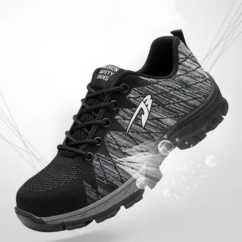

Men Safety Shoes Boots Breathable Work Shoes For Men Protective Steel Toe Cap Boots Work Indestructible Construction Shoes