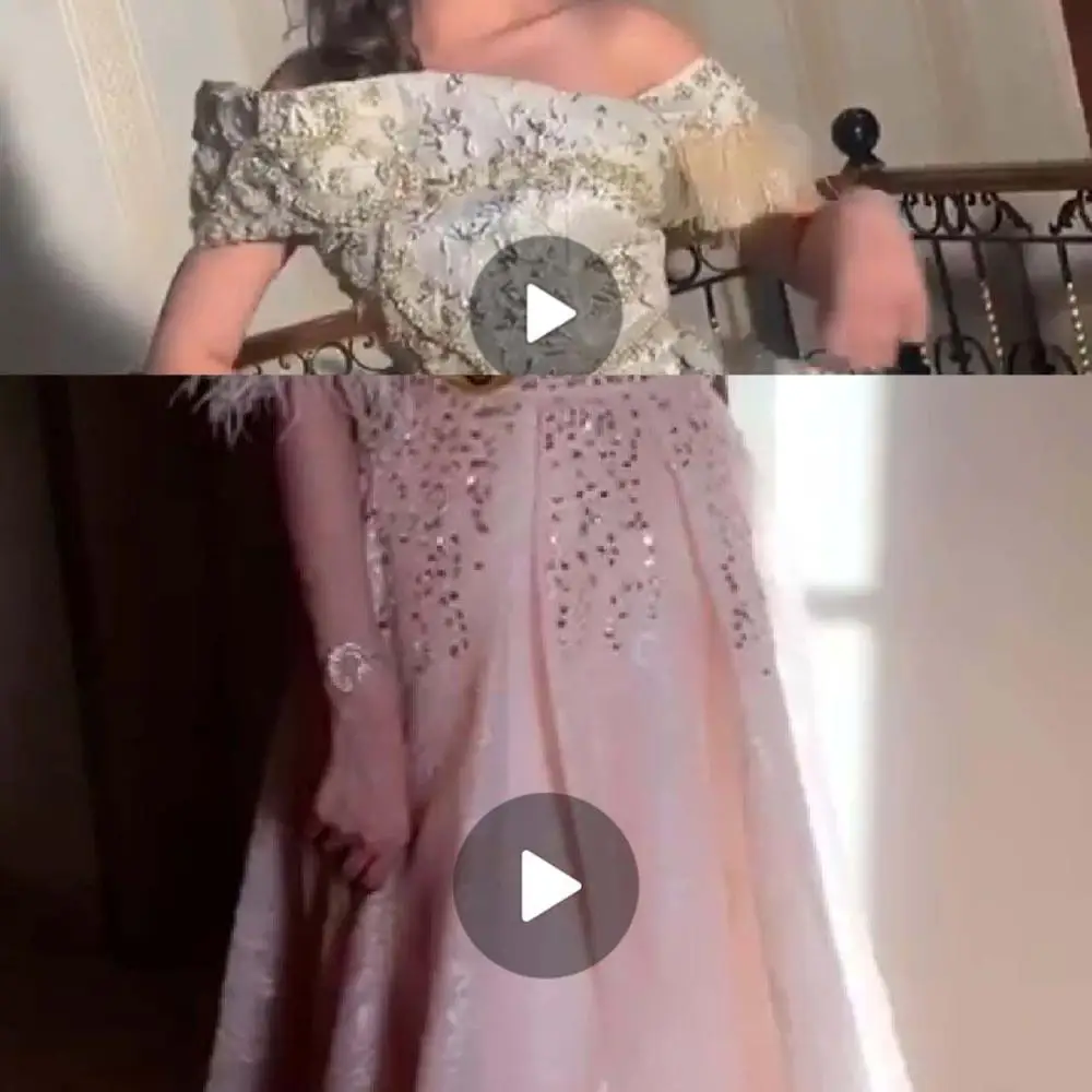 

New Arrival Off the Shoulder Sweetheart Short Sleeve Beaded Crystals Floor Length Prom Dresses